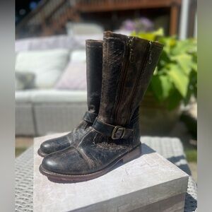 EUC with box Bed Stu Hustle Zip & Buckle Black Lux Boot 7.5